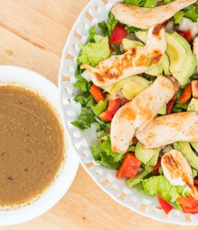 This homemade vinaigrette is the best! Simple, healthy and delicious. Sure beats the store bought chemical stuff.