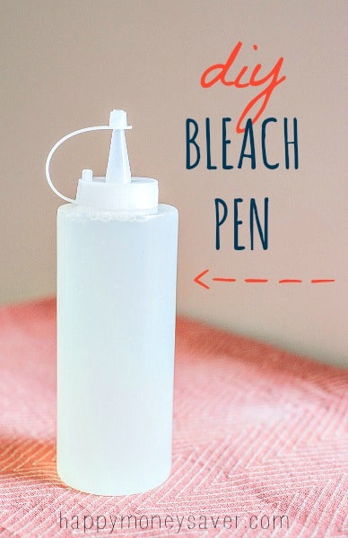  Make your own bleach pen for pennies on the dollar! 3 simple ingredients make this homemade hack a no-brainer! happymoneysaver.com 