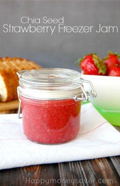  This jam is soooo good! You don't cook it so it is super easy and you keep the fresh strawberry taste! Plus it is very healthy!- Happymoneysaver.com