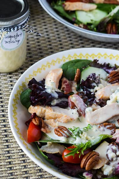 This homemade Roquefort salad dressing recipe rivals any bottled dressing on store shelves - it's creamy, tangy, and downright perfect!