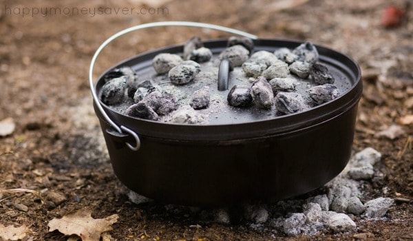 This 5 Layer Dutch Oven Country Breakfast from happymoneysaver.com is one of the very best camping meals. #campingmeals #campingrecipes #dutchoven #camping