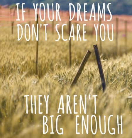 If your dreams don't scare you they aren't big enough meme
