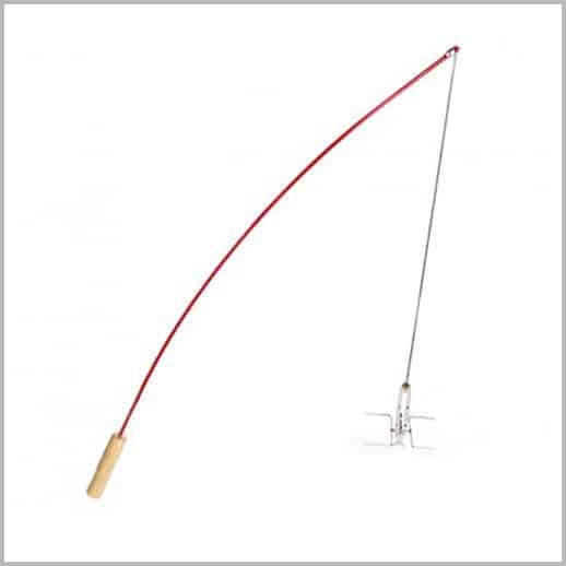 A fishing pole marshmallow roaster in red in a list of cool camping equipment.