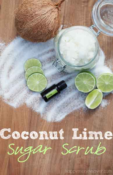 Coconut Lime Sugar Scrub Easy DIY Recipe - happymoneysaver.com