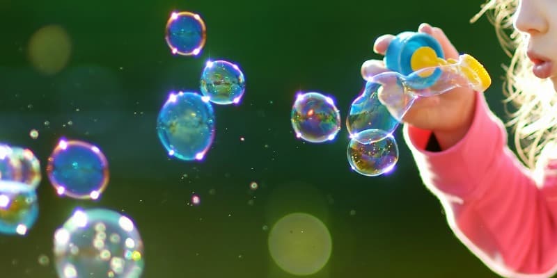 Dish soap bubbles