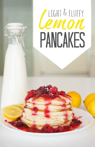 This lemon pancake recipe is the stuff that dreams are made of! Light, tender, and full of flavor thanks to it's special secret ingredient - Lemon essential oil. | happymoneysaver.com