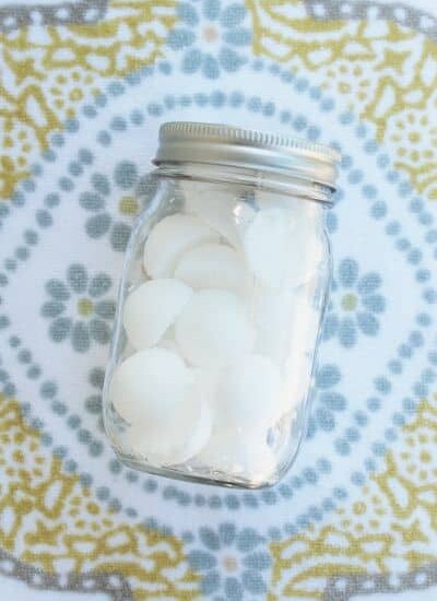 Jar of coconut tablets.