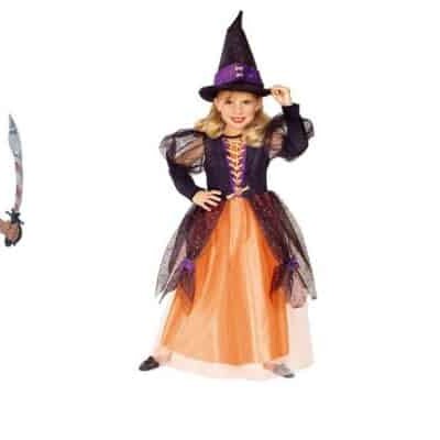 Collage of kids in Halloween costumes.