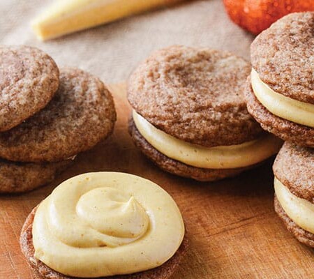 Pumpkin Snickerdoodle Sandwich Cookies | happymoneysaver.com