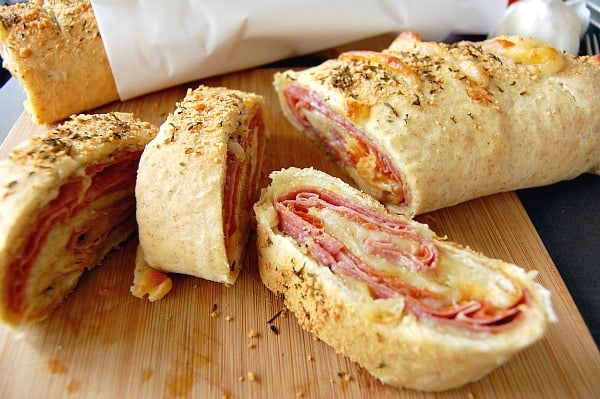 Ham and Cheese Stromboli Recipe. It makes my mouth water just thinking about it! | Happymoneysaver.com