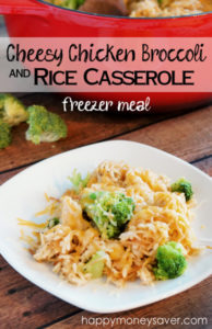 Cheesy Chicken Broccoli Rice Casserole {Freezer Meal}