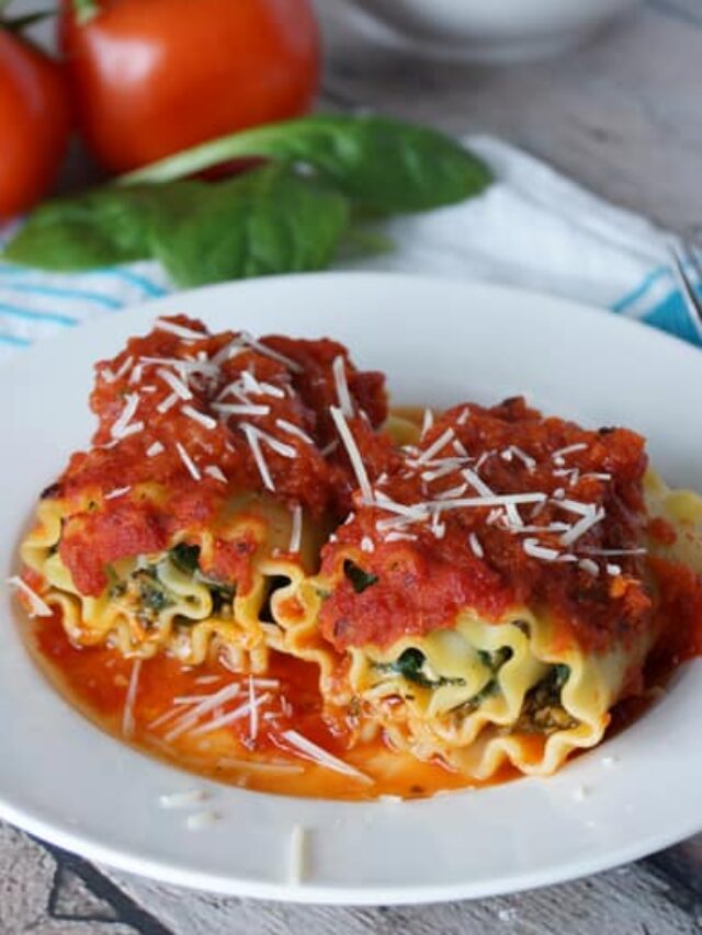 Pesto Spinach Lasagna Roll Ups