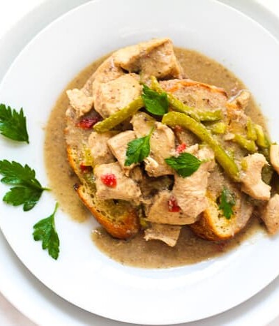Slow Cooker Chicken A La King Freezer Meal - make ahead then add to your slow cooker. So delicious.