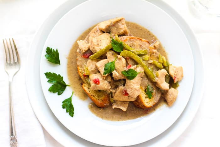 Slow Cooker Chicken A La King Freezer Meal - make ahead then add to your slow cooker. So delicious.