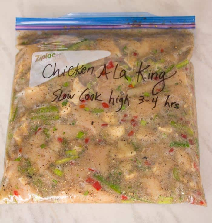 Freezer Friendly Slow Cook Chicken A La King Recipe