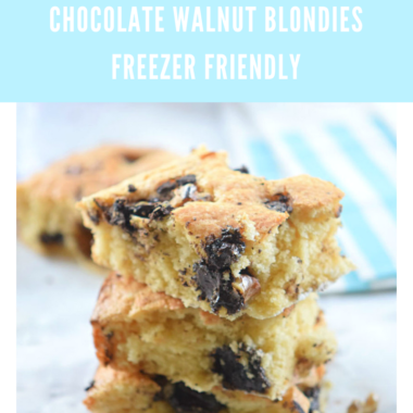 Chocolate Walnut Blondies | Freezer Friendly Recipe