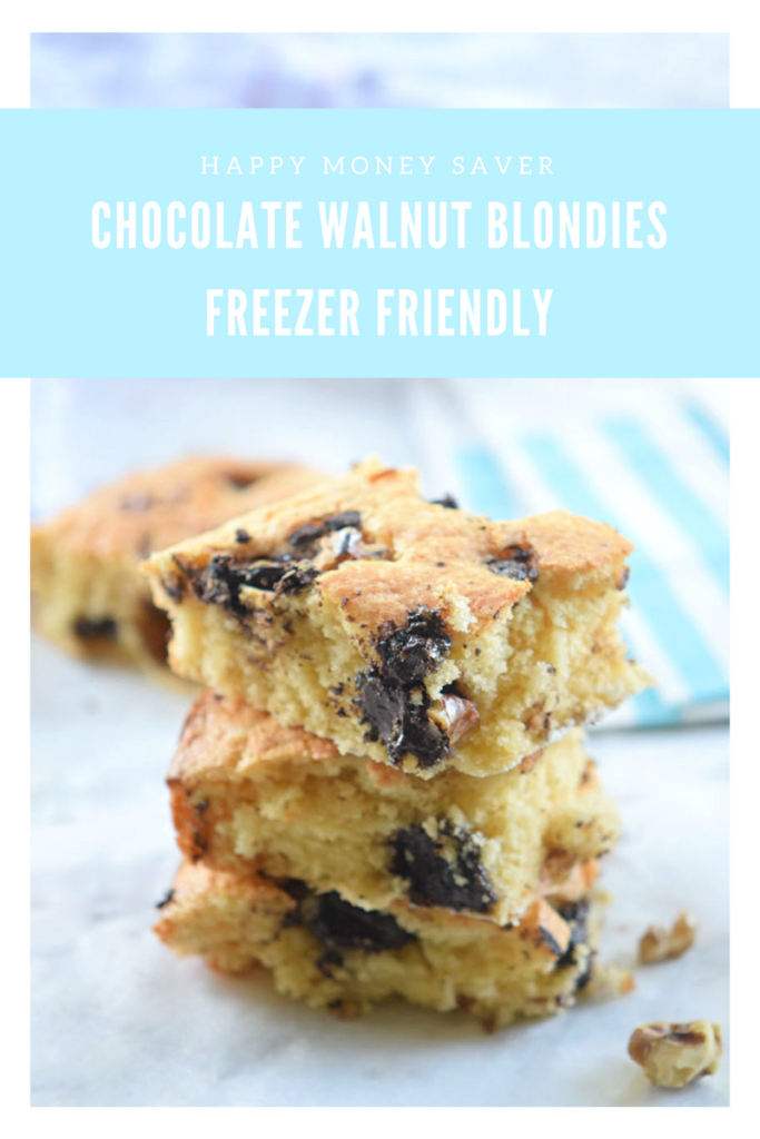 Chocolate Walnut Blondies | Freezer Friendly Recipe