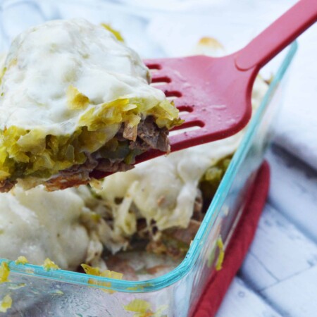 Philly Cheesesteak Cauliflower Tater Tot Casserole | Happy Money Saver