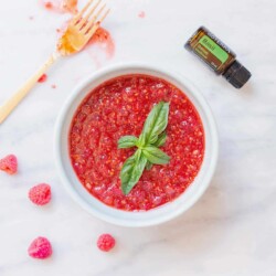 You should put food on your face. Especially this Raspberry-Basil Body Polish made with skin-loving nutrients that make your skin look good enough to eat.