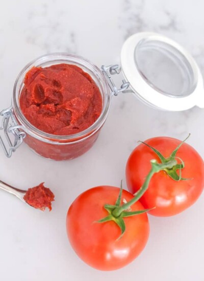 homemade ketchup from fresh tomatoes in a jar