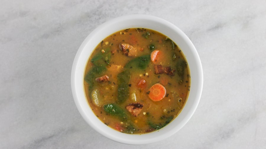 One of my favorite soups - Sausage and Spinach Soup Freezer Meal