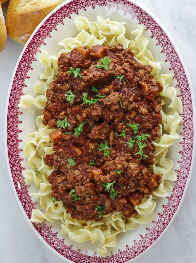 Decadent…that is the only word that can be used to describe this low-fat, and darn near guilt-free Instant Pot Turkey Bolognese Freezer Meal. Oh my Yum!