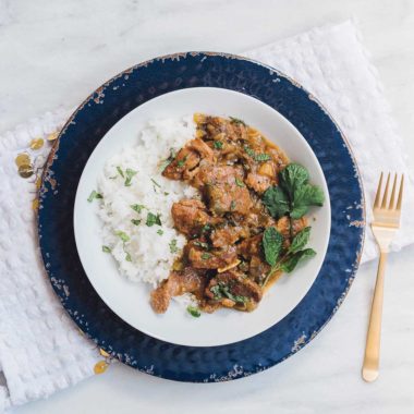 This Spicy Pepper Beef dish is a bright addition to any menu rotation. With a clearly Spanish influence you are hit with fragrant mint and subtle cumin, with the fiery depth of spicy peppers, but not too spicy, because we like to keep it family friendly around here!