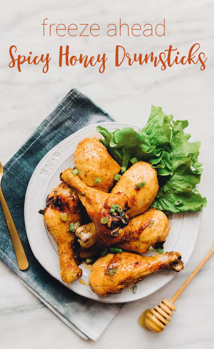Freezer Meal Spicy Honey Drumsticks. Get ready for your life to be changed after you take one bite of these Spicy Honey Chicken Drumsticks. They are THAT good.