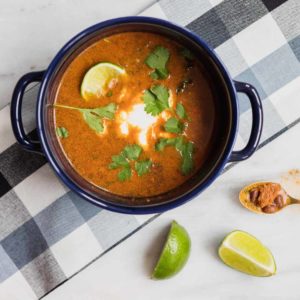 This Chorizo Black Bean Soup is a fun alternative to a more traditional bean soup with the flavors of spicy chorizo and fresh lime juice.