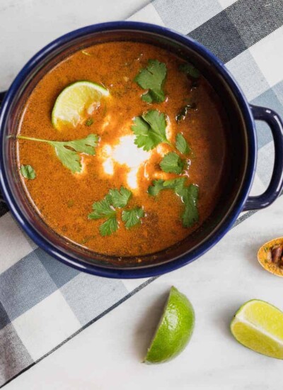 This Chorizo Black Bean Soup is a fun alternative to a more traditional bean soup with the flavors of spicy chorizo and fresh lime juice.