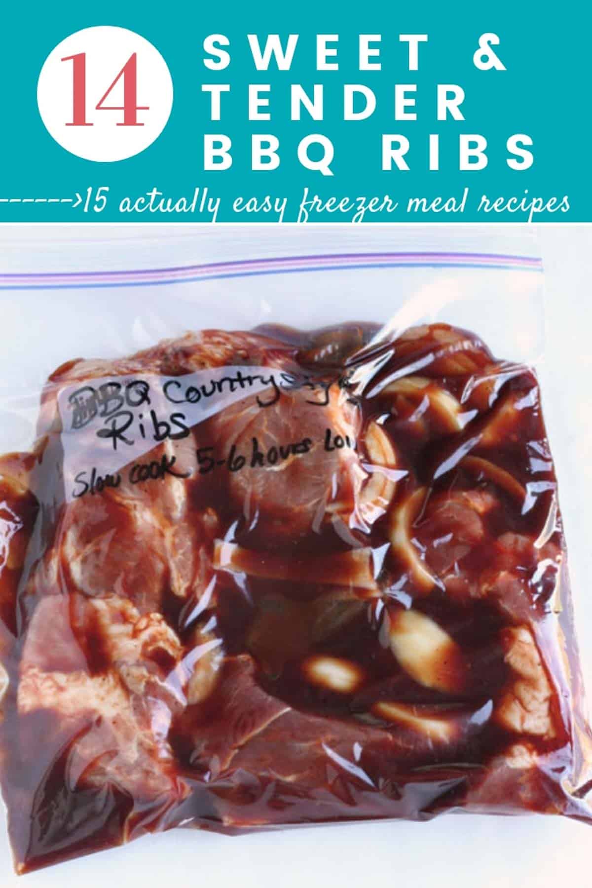 EASY FREEZER MEALS perfect for beginners like these BBQ Ribs for the slowcooker