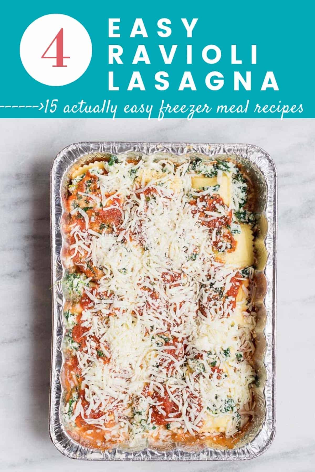 Easy healthy freezer meals: Easy Ravioli Lasagna