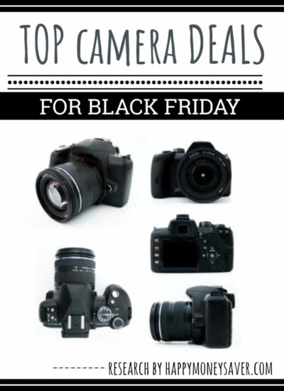 Collage of camera with text "Top Camera Deals For Black Friday."