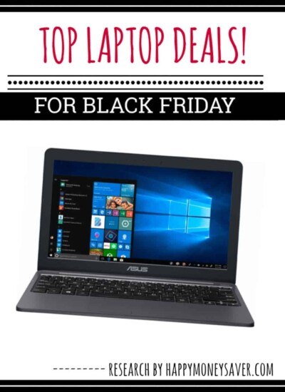 Laptop with text "Top Laptop Deals! For Black Friday."