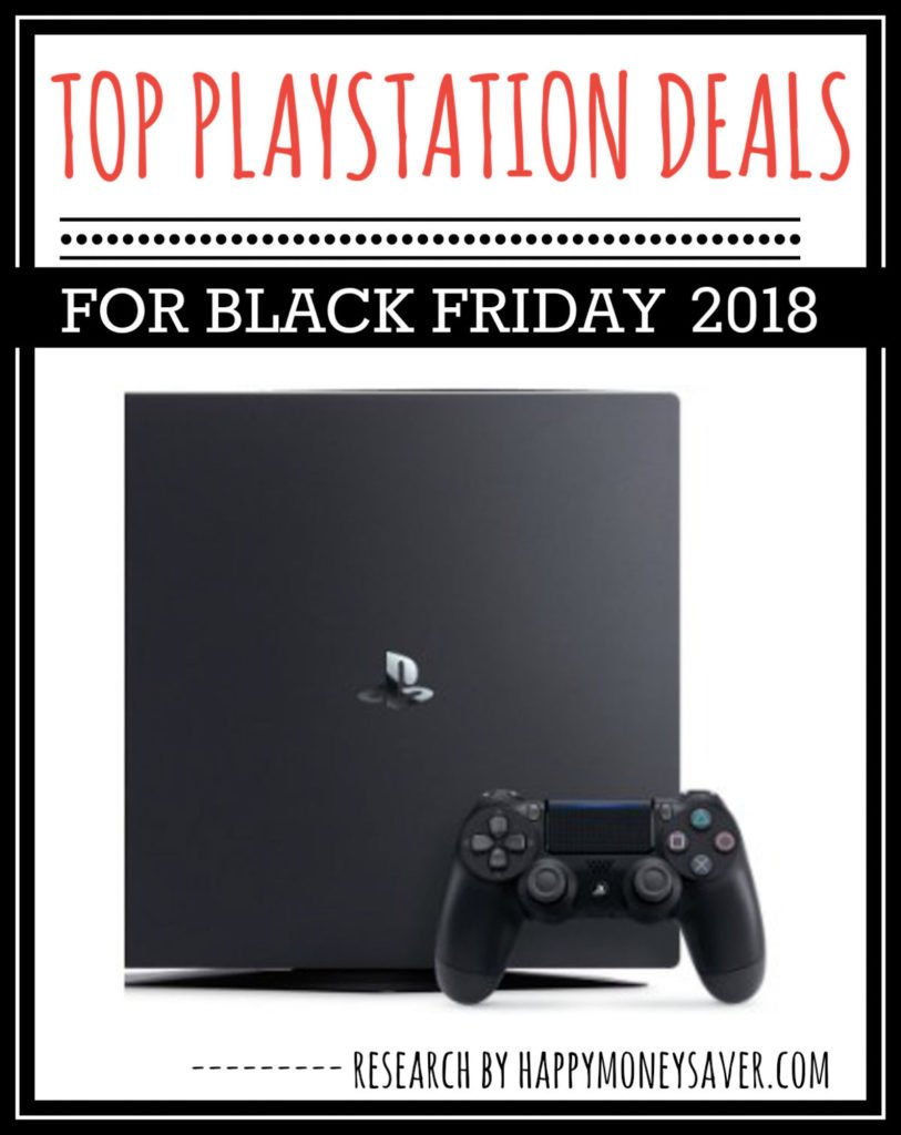 Playstation with text \"Top Playstation Deals for Black Friday 2018.\"