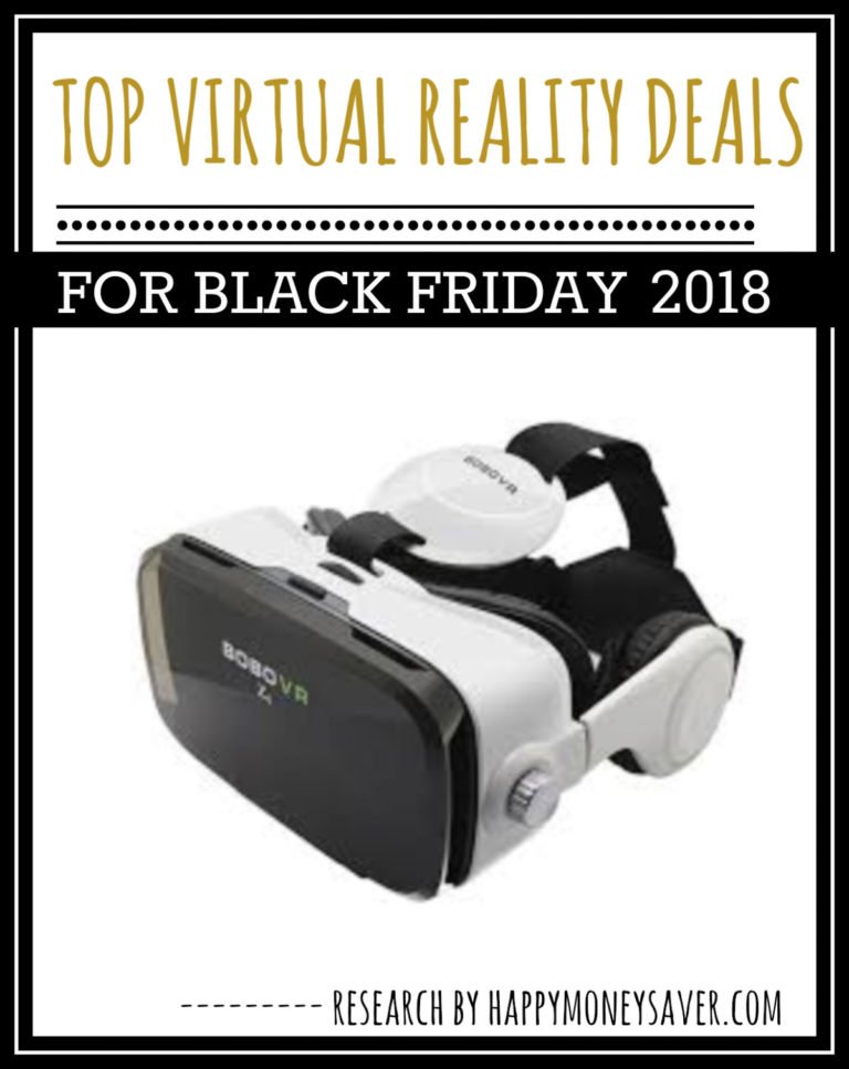 VR set with text \"Top Virtual Reality Deals for Black Friday 2018.\"