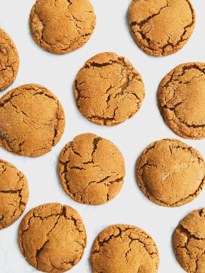 soft ginger cookies on a white background