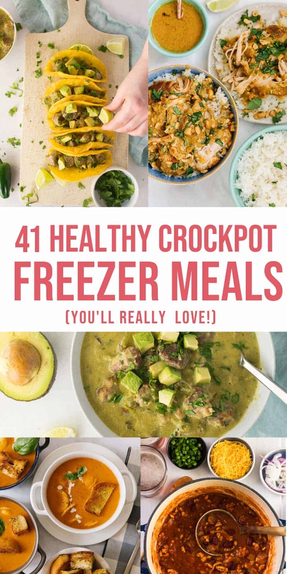 41 Healthy Crockpot Freezer Meals you'll really love with pictures of slow cooker freezer meals. 