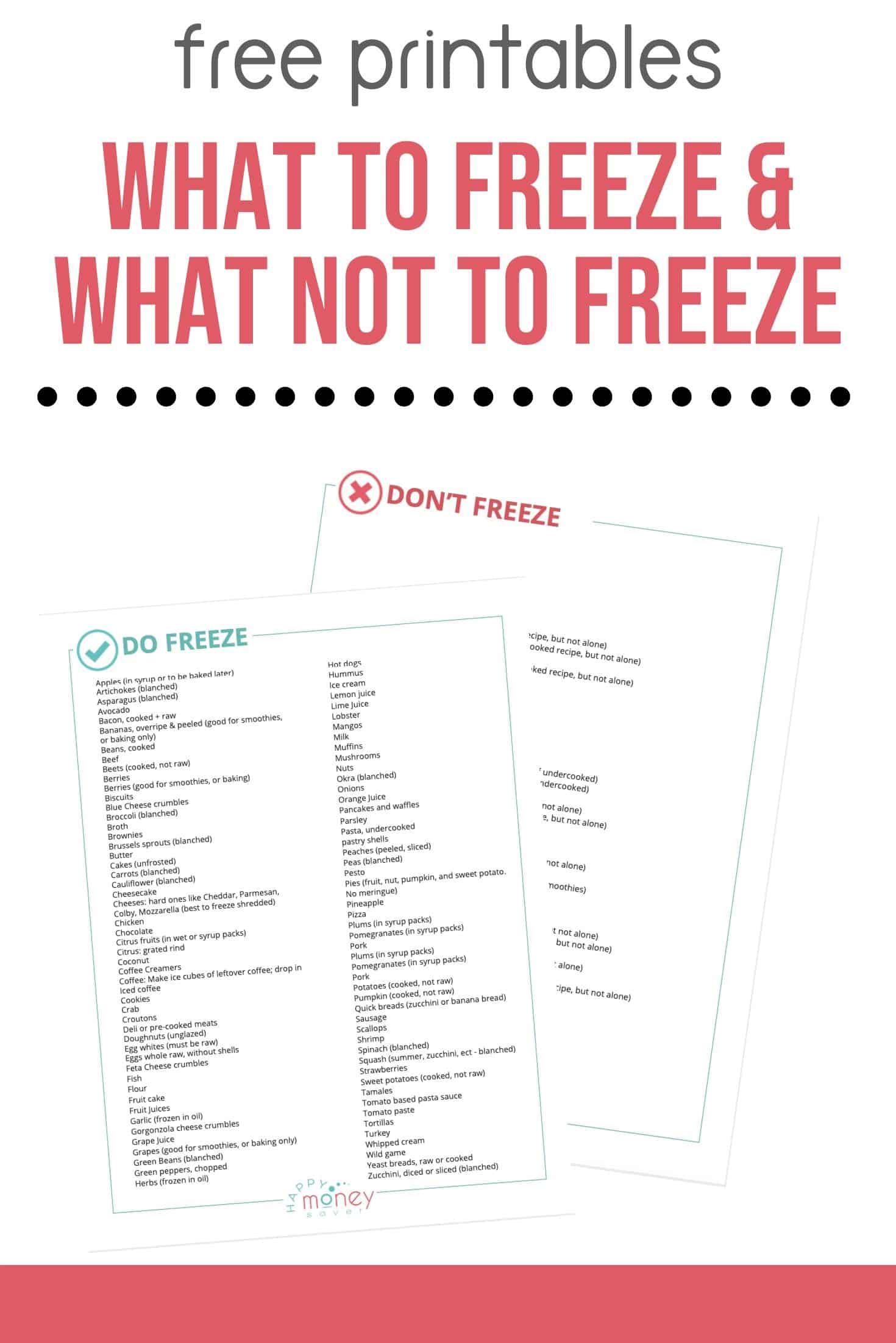 What foods are good to freeze? - Happy Money Saver