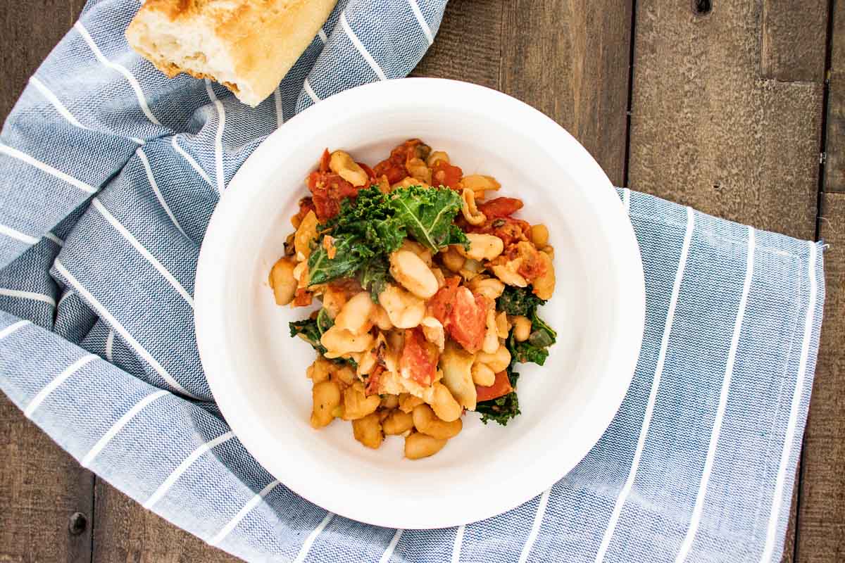 White Bean and Kale Vegan Freezer Meal - Happy Money Saver