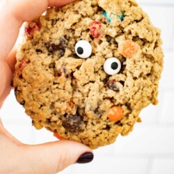 Cookie with candy eyeballs.