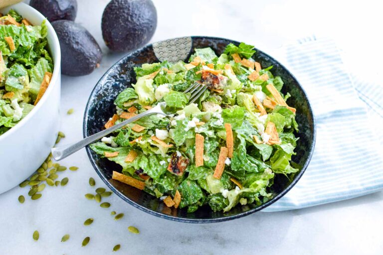 Southwest Chicken Taco Salad With Cilantro Ranch Dressing