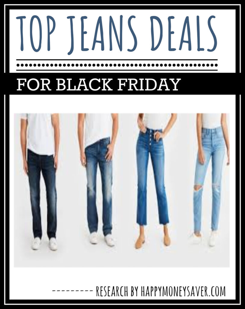 Top jeans deals for black friday - pictured 4 people wearing jeans