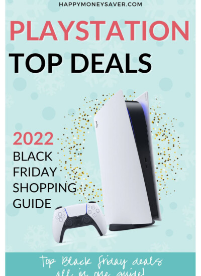 Playstation with text "Playstation Top Deals 2022 Black Friday Shopping Guide."