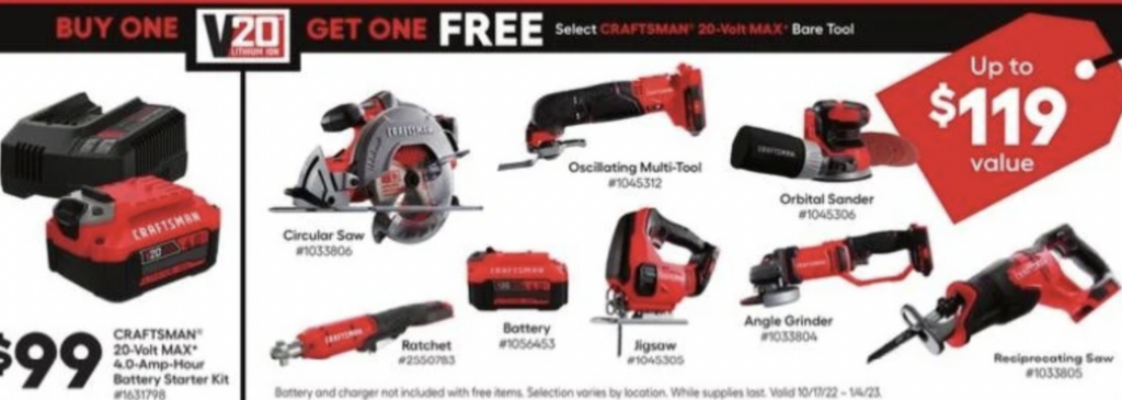 lowes black friday ad with power tools on it